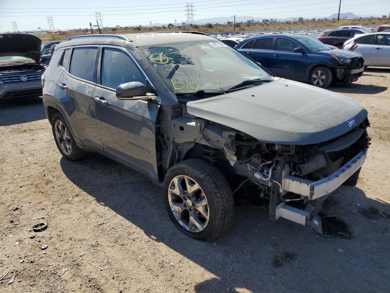2020 Jeep Compass VIN 3C4NJDCB3LT167127 Copart auction photo, front end / mechanical damage thumbnail 4