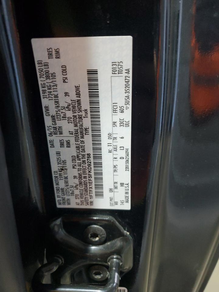 2015 Ford F-150 VIN 1FTFX1EF5FKD92768 Copart auction photo, front end / minor dent/scratches damage thumbnail 12