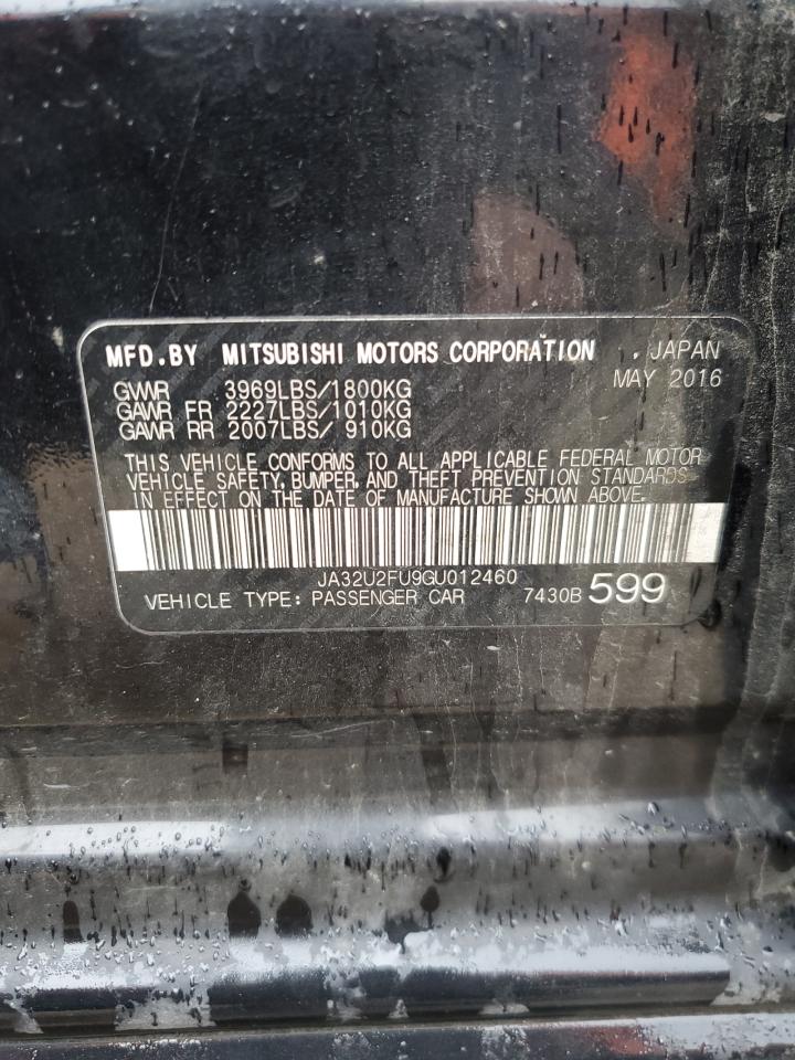 2016 Mitsubishi Lancer VIN JA32U2FU9GU012460 Copart auction photo, front end damage thumbnail 12