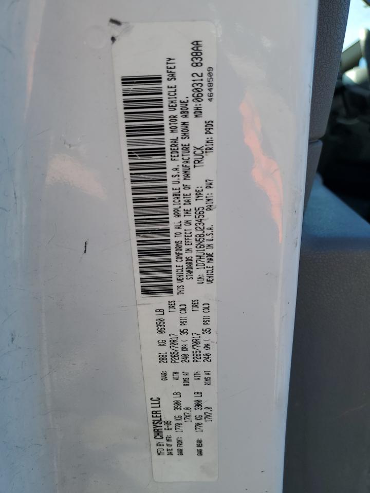 2008 Dodge RAM VIN 1D7HU16N58J234565 Copart auction photo, undercarriage / all over damage thumbnail 12