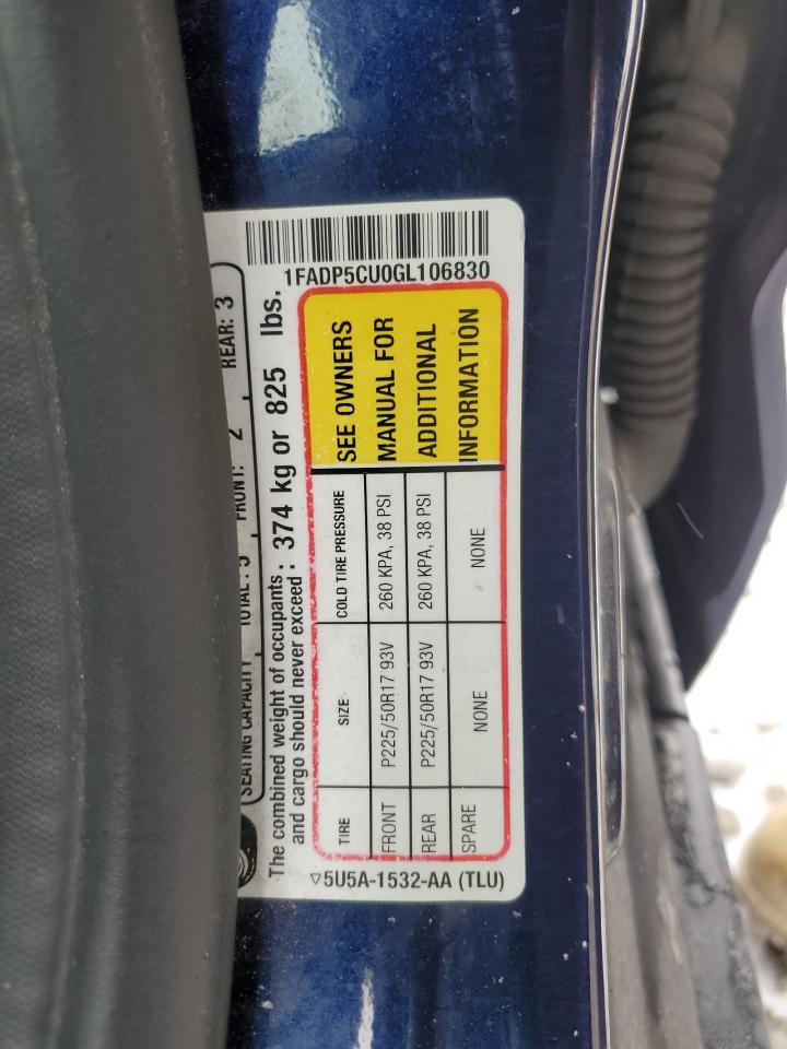 2016 Ford C-MAX VIN 1FADP5CU0GL106830 Copart auction photo, front end damage thumbnail 14