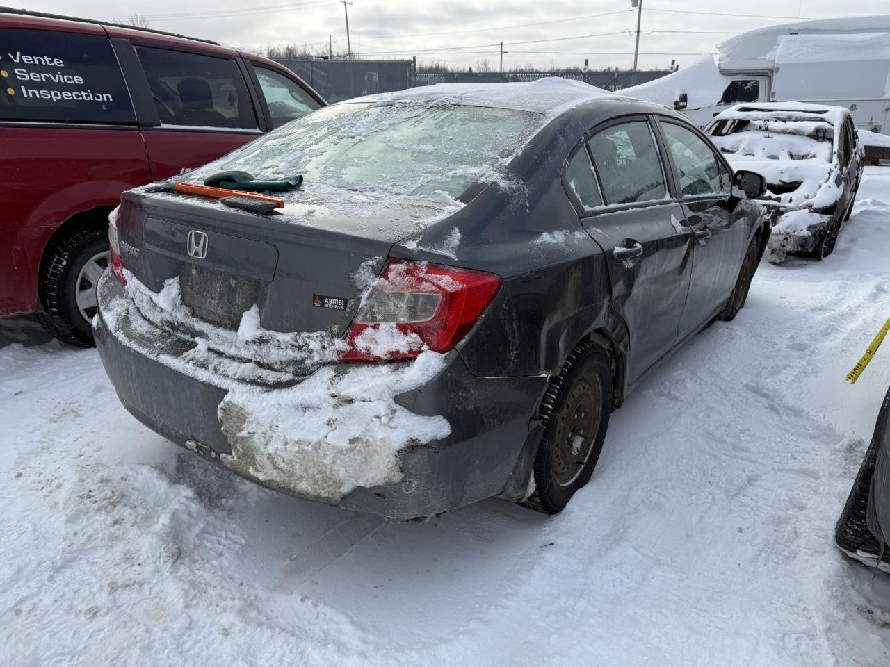 2012 Honda Civic VIN 2HGFB2F42CH101858 Copart auction photo, front end / side damage thumbnail 3