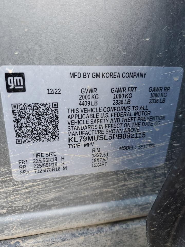 2023 Chevrolet TrailBlazer VIN KL79MUSL5PB092115 Copart auction photo, side / minor dent/scratches damage thumbnail 13