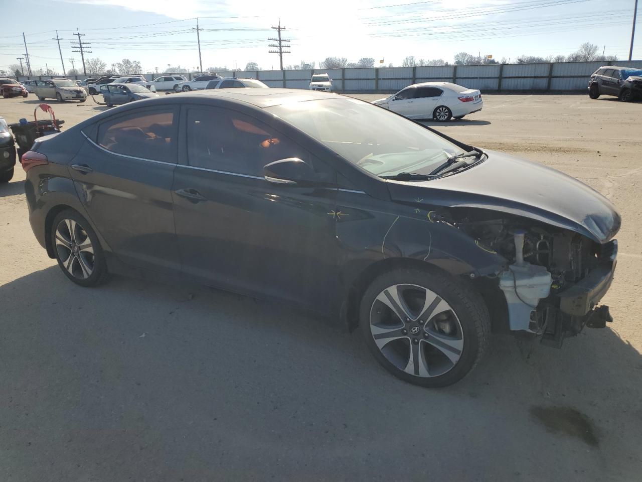 2015 Hyundai Elantra VIN KMHDH4AH9FU391328 Copart auction photo, front end damage thumbnail 4