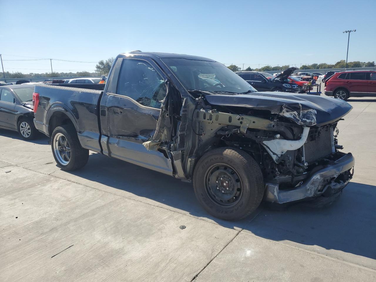 2022 Ford F-150 VIN 1FTMF1E51NKD59265 Copart auction photo, all over damage thumbnail 4