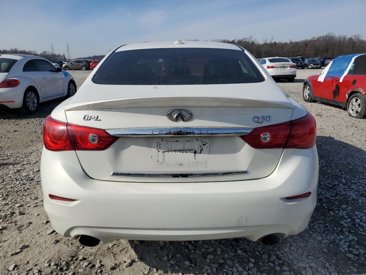 2015 Infiniti Q50 VIN JN1BV7AP4FM344112 Copart auction photo, front end / side damage thumbnail 6