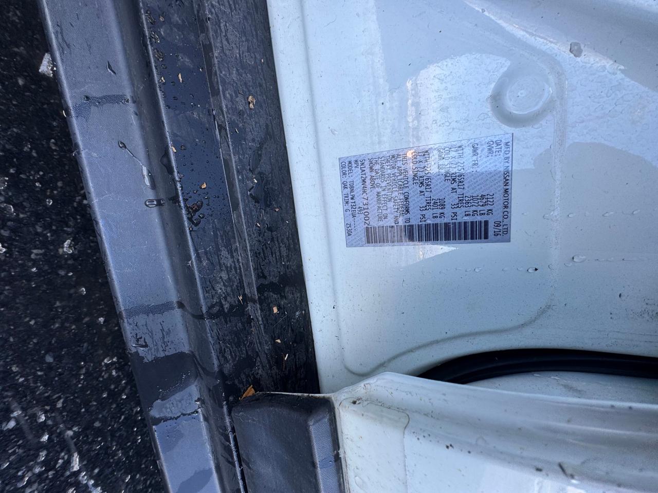 2017 Nissan Rogue VIN 5N1AT2MV4HC731002 Copart auction photo, front end / rear end damage thumbnail 10