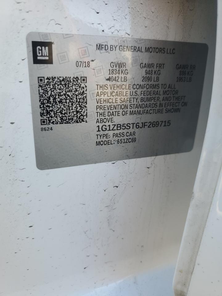 2018 Chevrolet Malibu VIN 1G1ZB5ST6JF269715 Copart auction photo, side damage thumbnail 14
