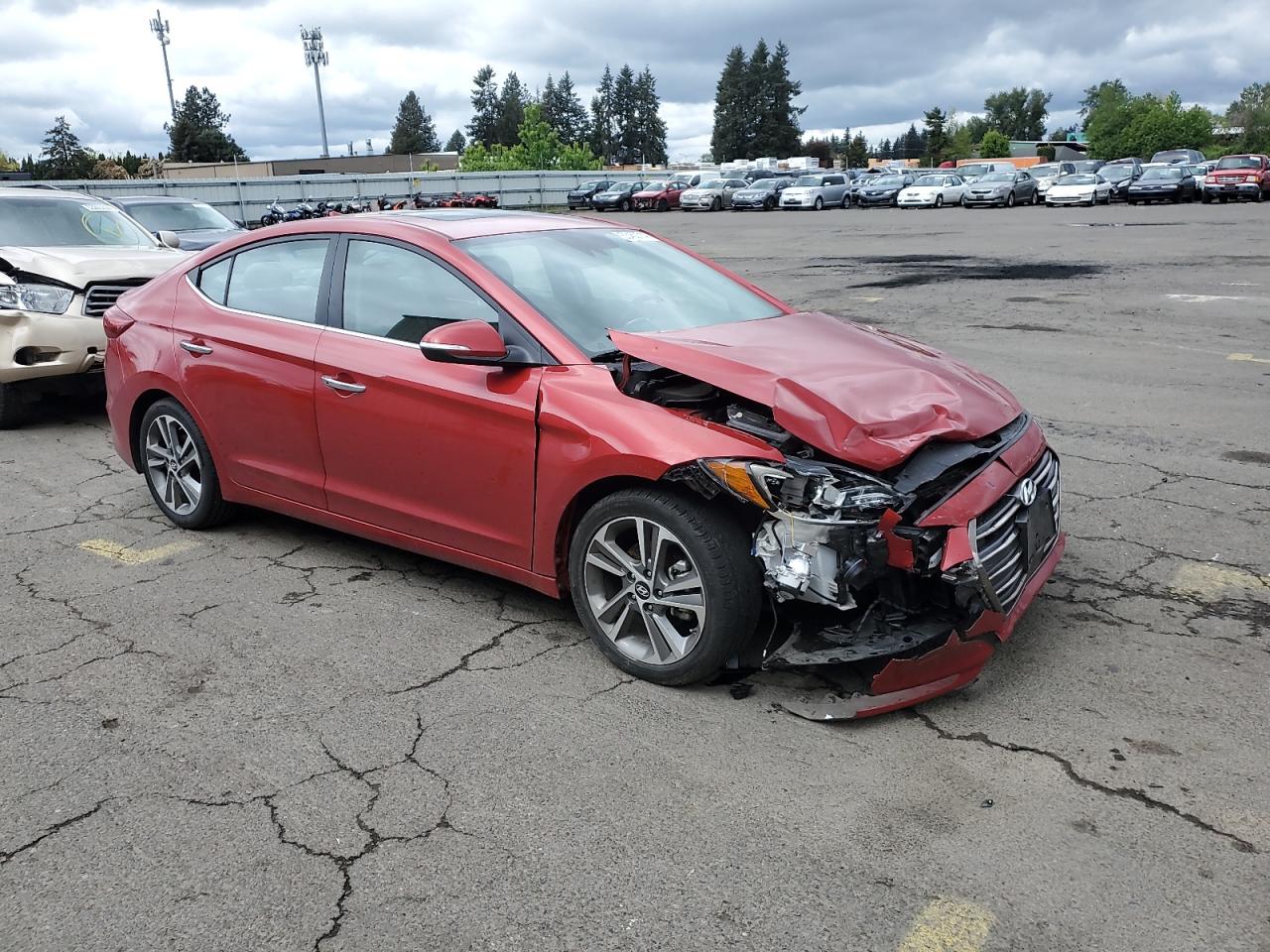 2017 Hyundai Elantra VIN 5NPD84LF9HH152780 Copart auction photo, front end damage thumbnail 4