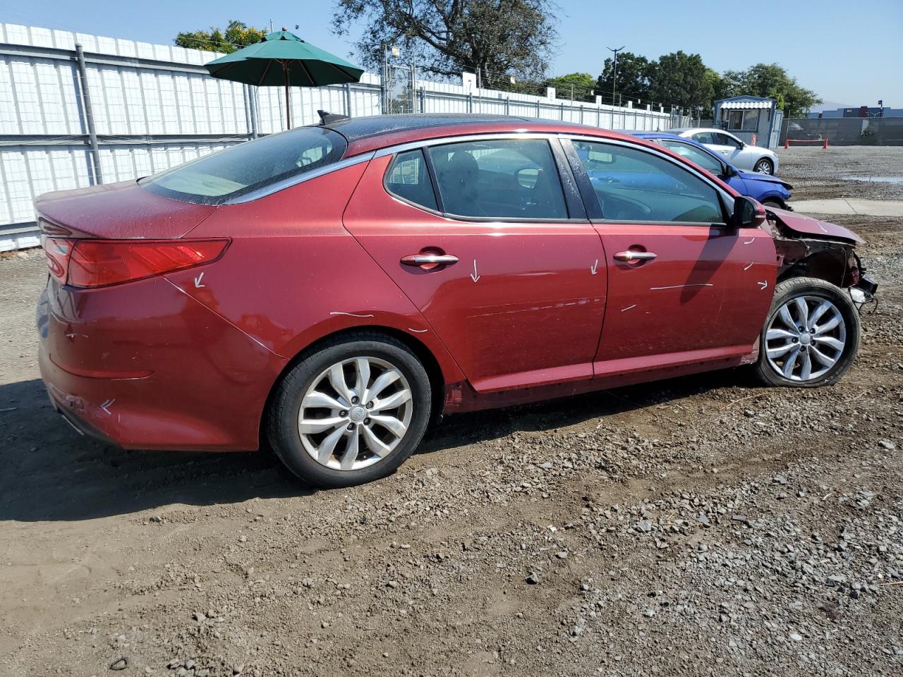 2014 KIA Optima VIN 5XXGN4A73EG275418 Copart auction photo, all over damage thumbnail 3