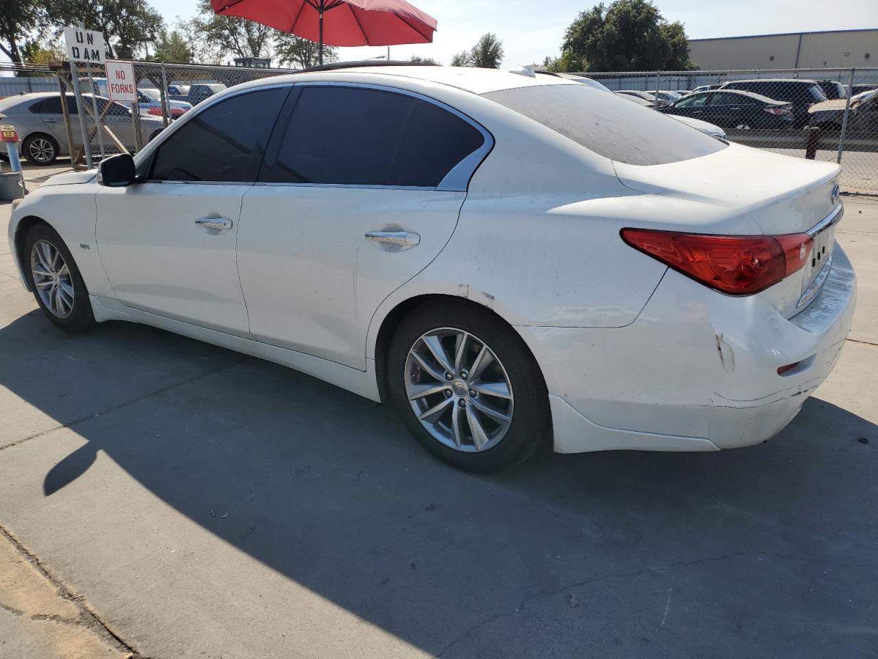 2017 Infiniti Q50 VIN JN1EV7AP0HM736830 Copart auction photo, vandalism / rear end damage thumbnail 2