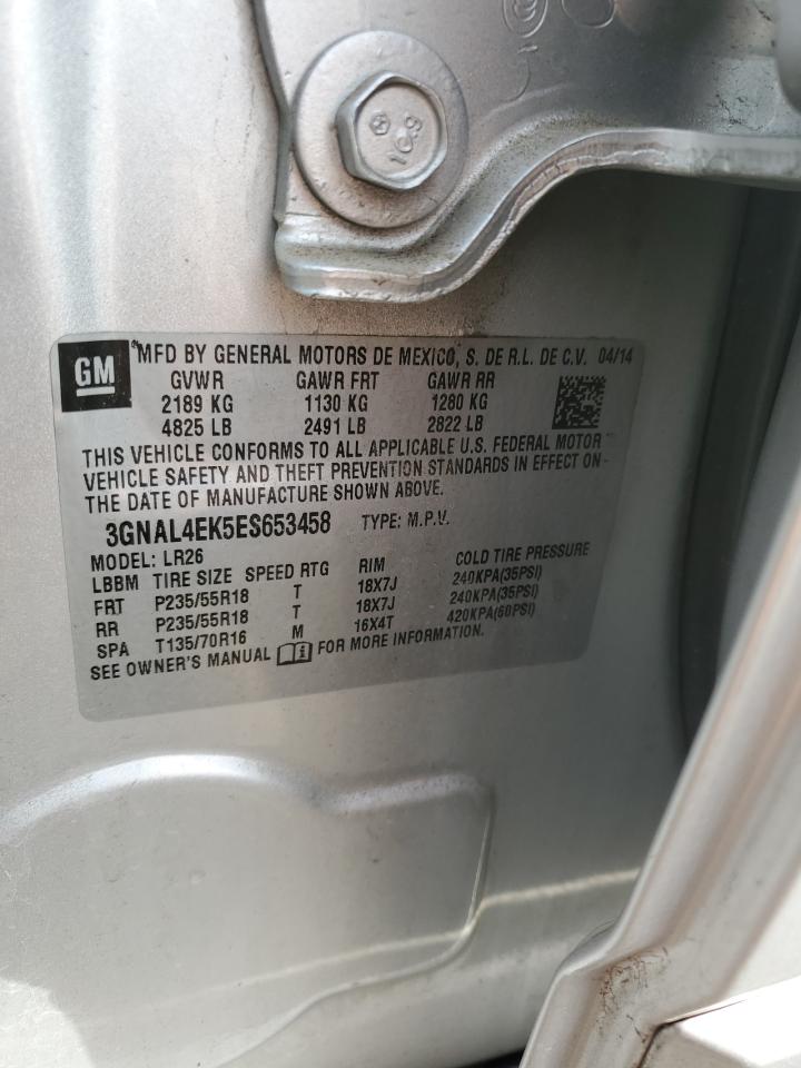 2014 Chevrolet Captiva VIN 3GNAL4EK5ES653458 Copart auction photo, rear end damage thumbnail 12