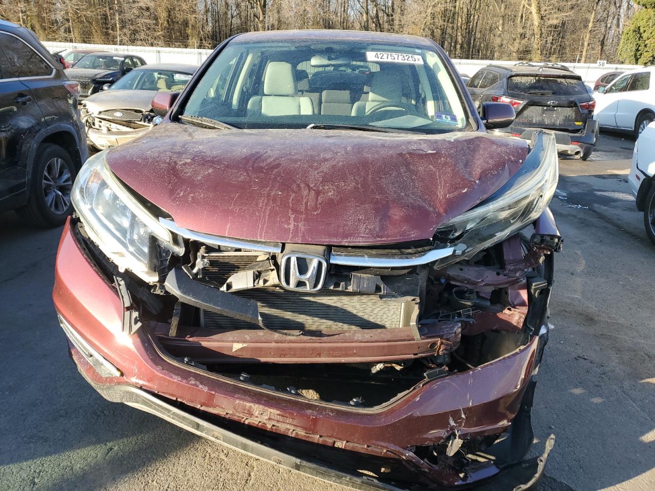 2015 Honda CR-V VIN 2HKRM4H55FH674689 Copart auction photo, front end damage thumbnail 5