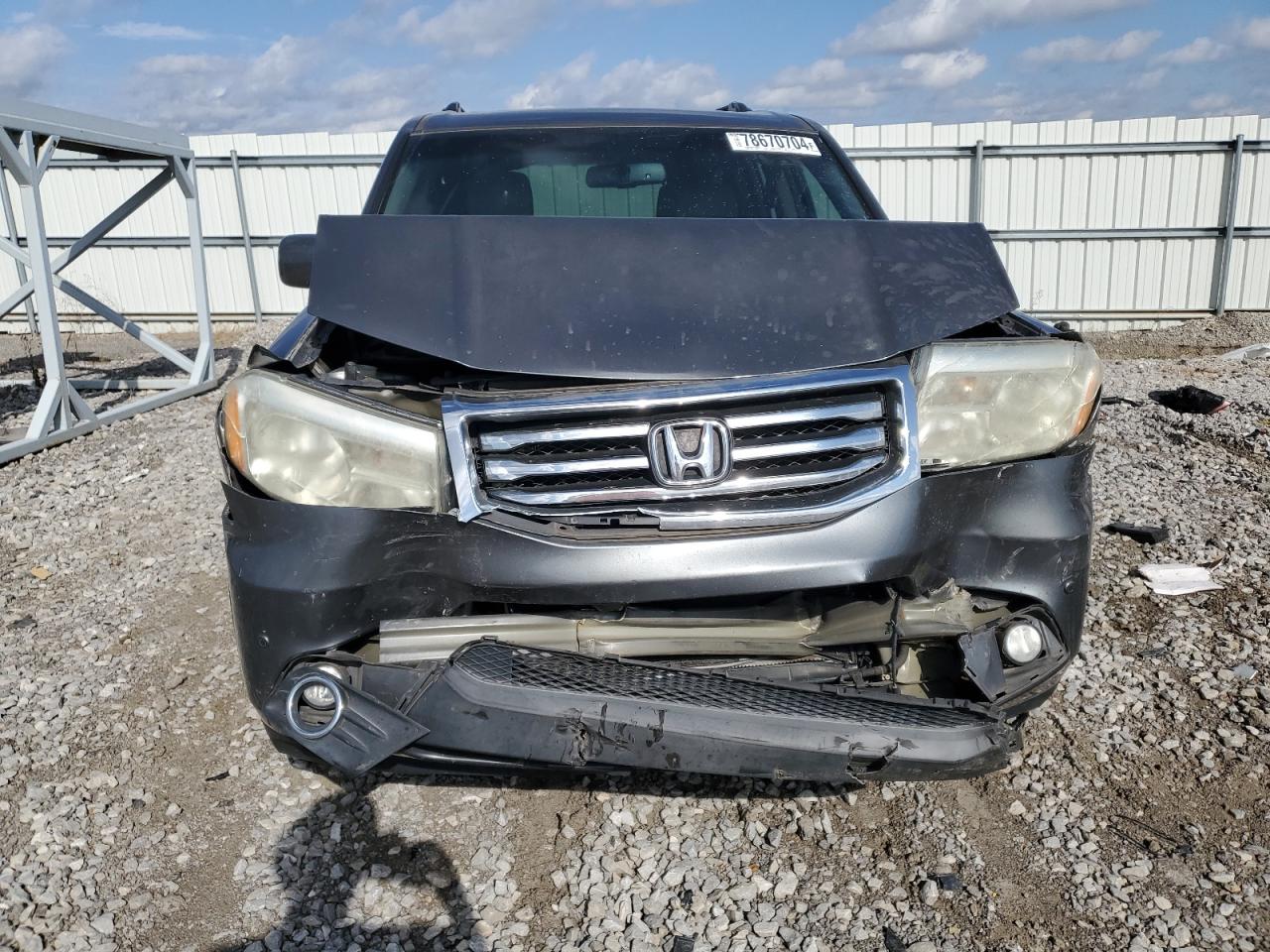 2013 Honda Pilot VIN 5FNYF3H9XDB001119 Copart auction photo, front end / minor dent/scratches damage thumbnail 5