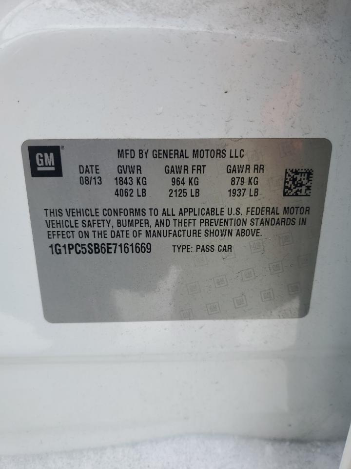 2014 Chevrolet Cruze VIN 1G1PC5SB6E7161669 Copart auction photo, side damage thumbnail 12