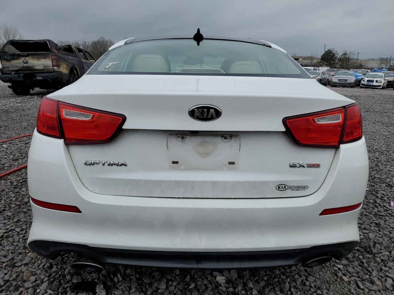 2015 KIA Optima VIN 5XXGN4A77FG513188 Copart auction photo, side / rear end damage thumbnail 6