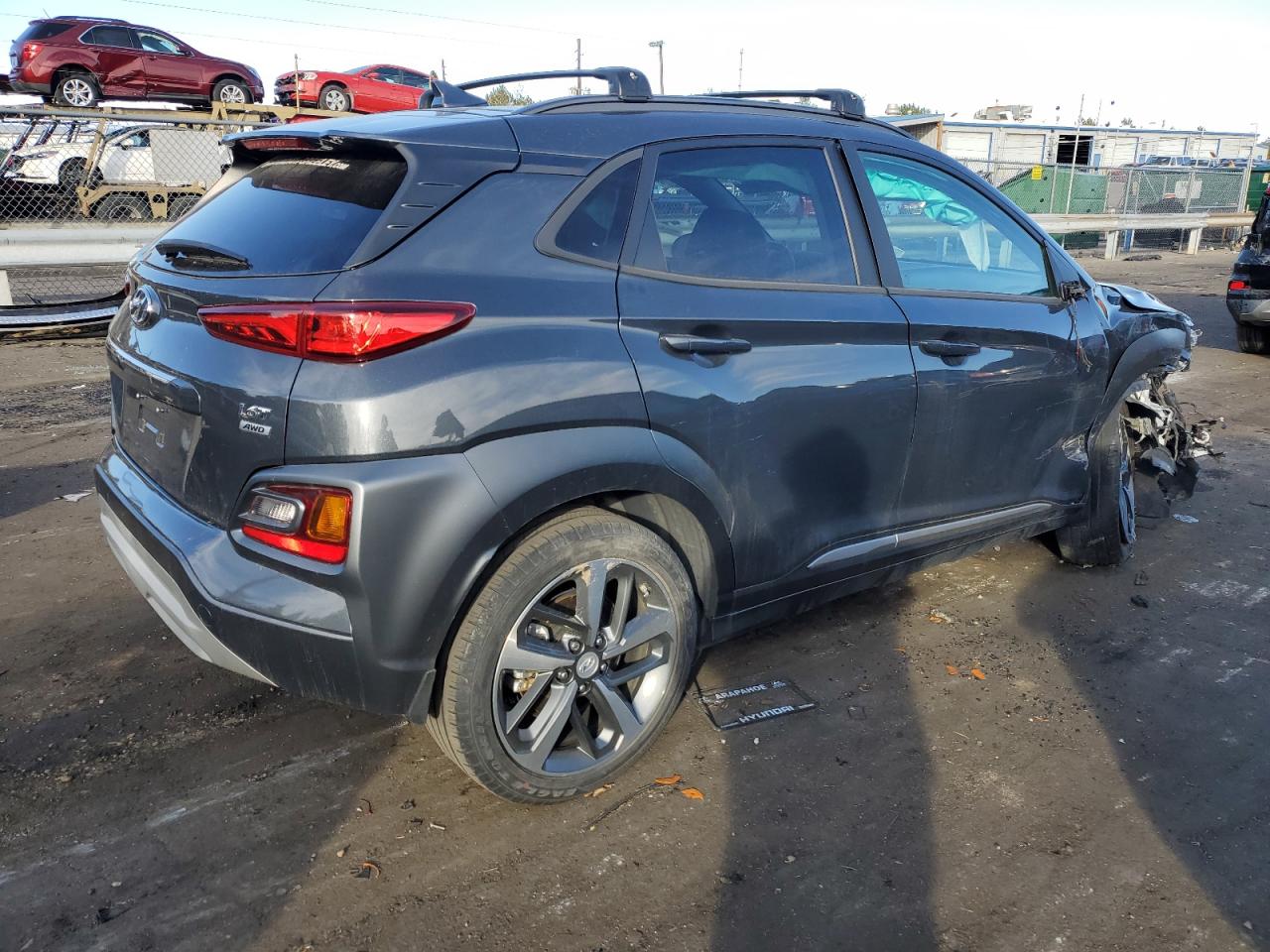 2020 Hyundai Kona VIN KM8K3CA54LU412880 Copart auction photo, front end / side damage thumbnail 3