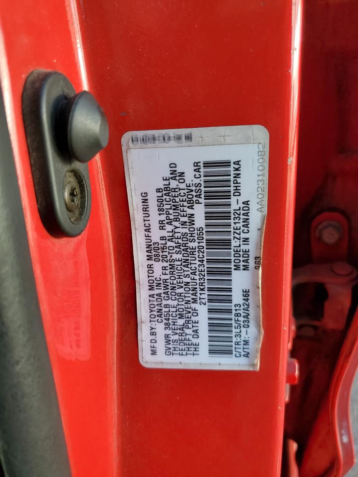2004 Toyota Corolla VIN 2T1KR32E34C201055 Copart auction photo, vandalism / side damage thumbnail 12