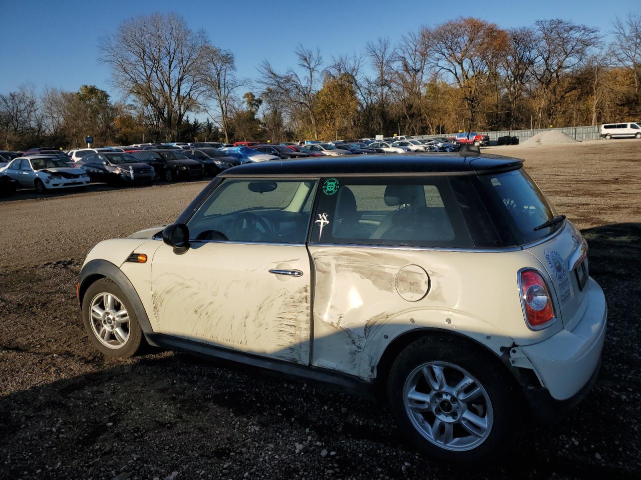 2013 MINI Cooper VIN WMWSU3C57DT691566 Copart auction photo, side / rear end damage thumbnail 2