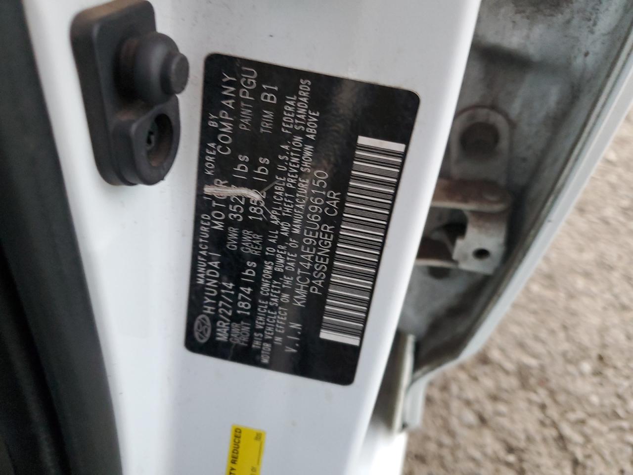2014 Hyundai Accent VIN KMHCT4AE9EU696150 Copart auction photo, front end damage thumbnail 12