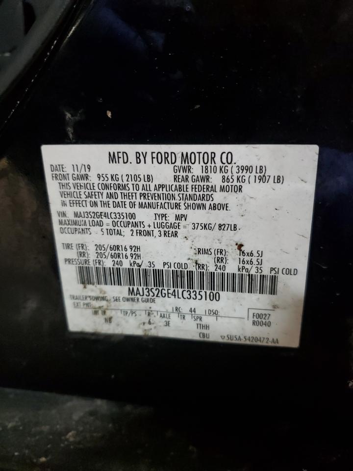 2020 Ford EcoSport VIN MAJ3S2GE4LC335100 Copart auction photo, side damage thumbnail 13
