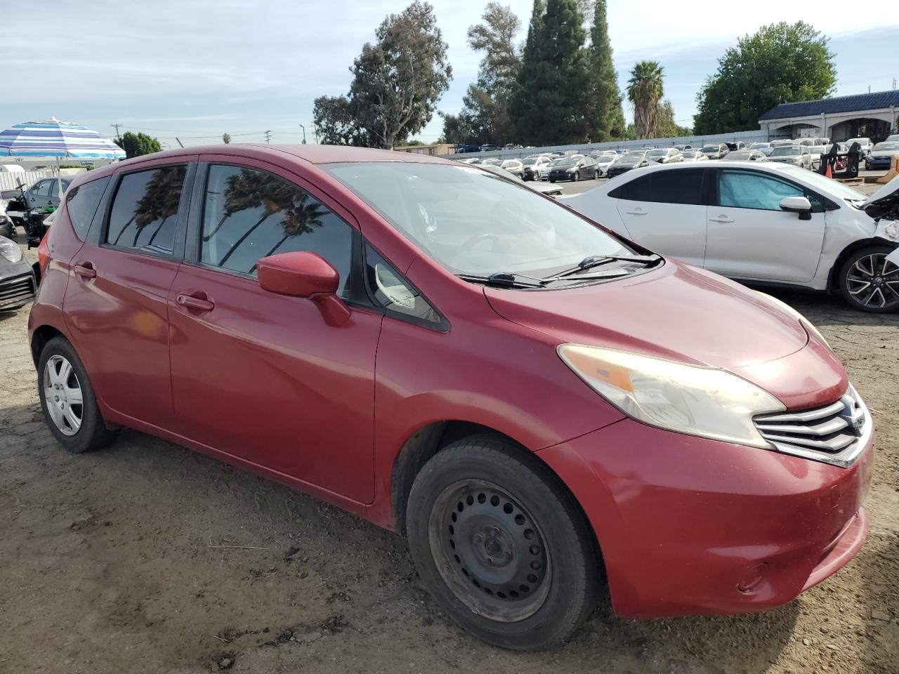 2015 Nissan Versa VIN 3N1CE2CP4FL444578 Copart auction photo, undercarriage / front end damage thumbnail 4
