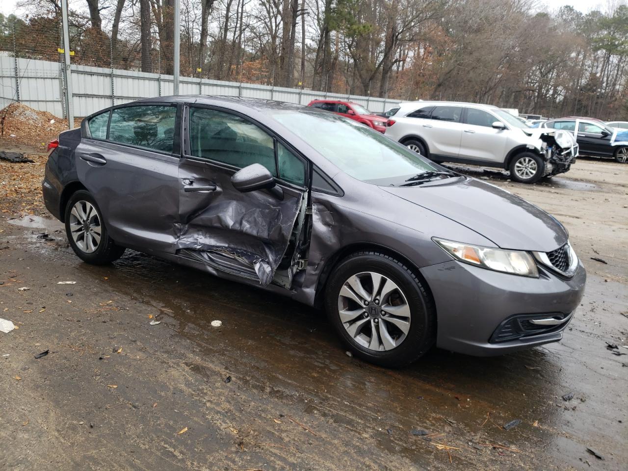 2014 Honda Civic VIN 19XFB2F57EE063422 Copart auction photo, side damage thumbnail 4