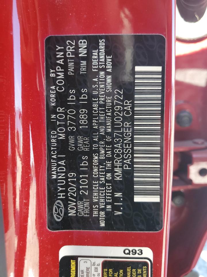 2020 Hyundai Venue VIN KMHRC8A37LU029722 Copart auction photo, front end / minor dent/scratches damage thumbnail 16