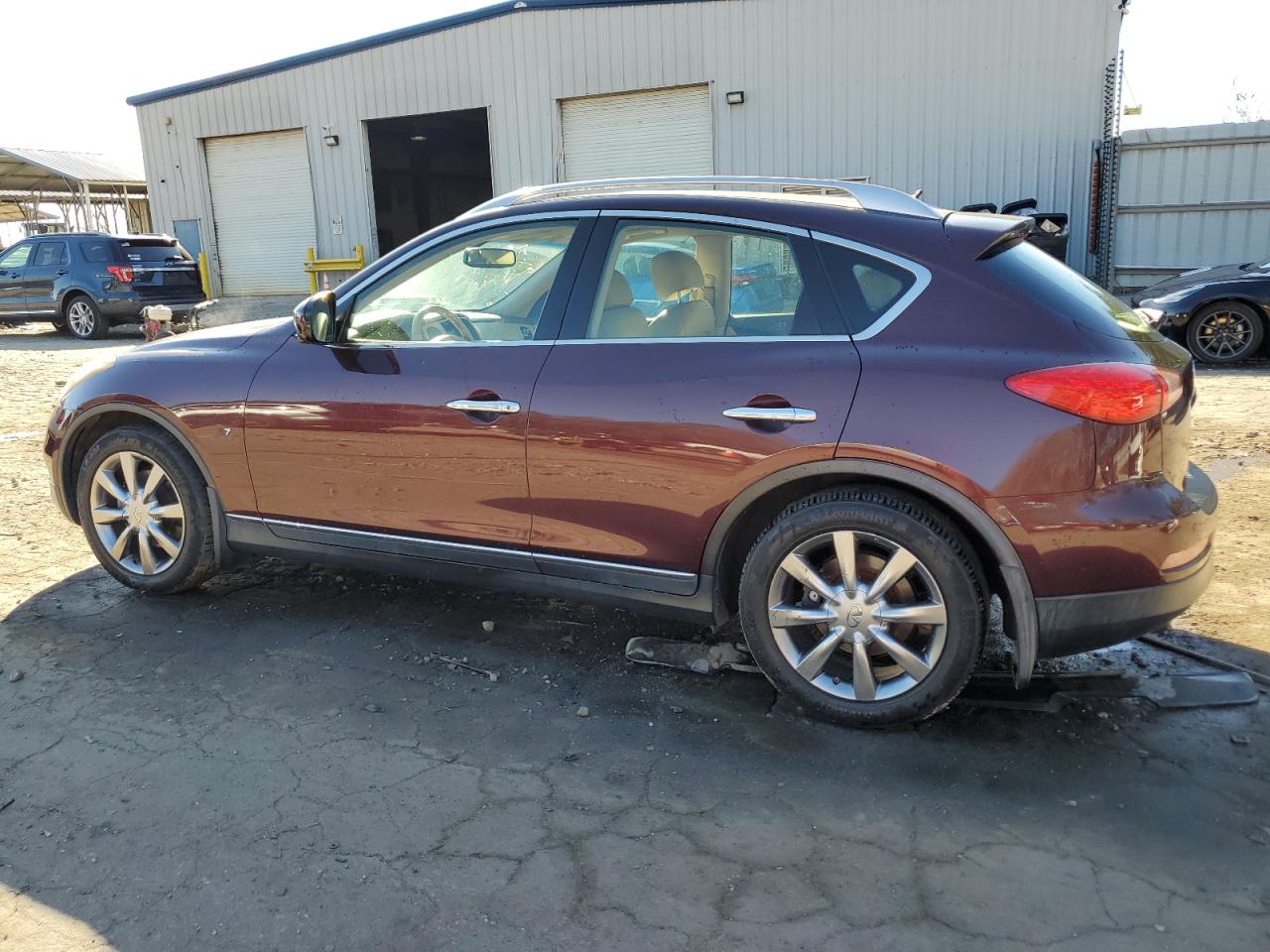 2014 Infiniti QX50 VIN JN1BJ0HP0EM210222 Copart auction photo, front end / side damage thumbnail 2