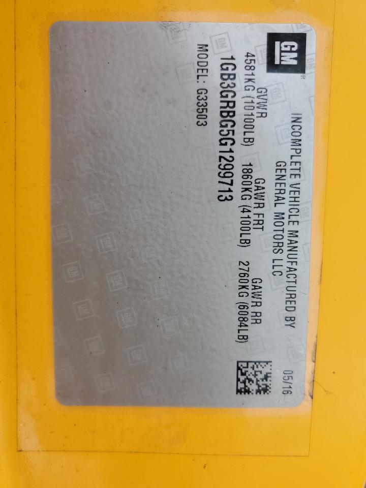 2016 Chevrolet Express VIN 1GB3GRBG5G1299713 Copart auction photo, front end damage thumbnail 13