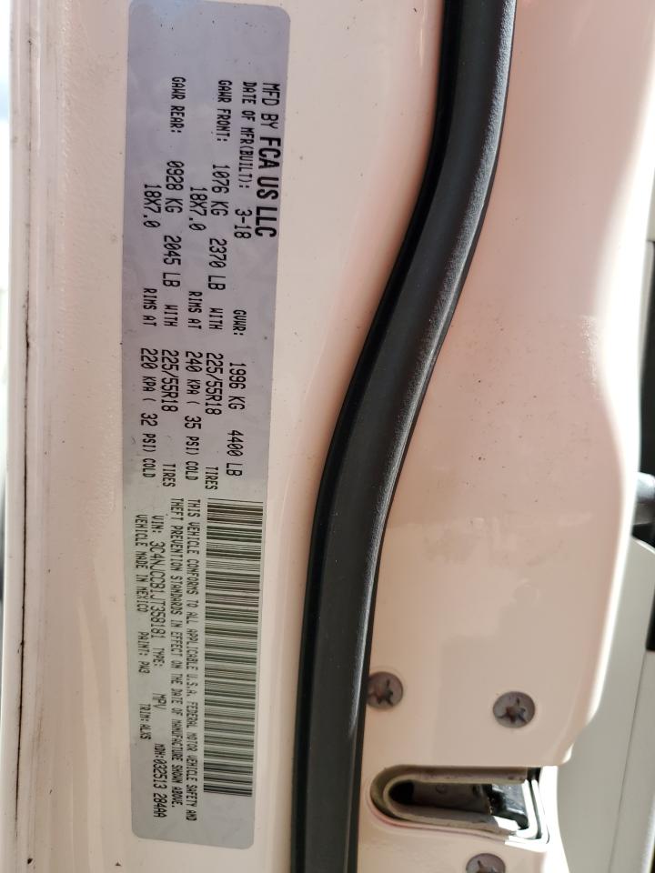 2018 Jeep Compass VIN 3C4NJCCB1JT358181 Copart auction photo, water/flood damage thumbnail 14