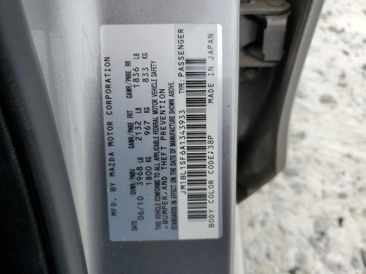 2010 Mazda 3 VIN JM1BL1SF6A1343933 Copart auction photo, front end damage thumbnail 14