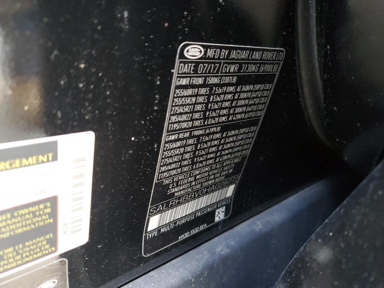 2017 Land Rover Discovery VIN SALRHBBV0HA028772 Copart auction photo, minor dent/scratches damage thumbnail 14