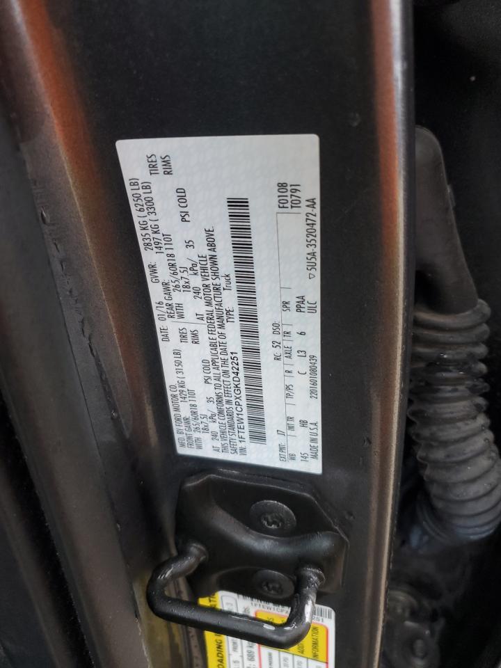 2016 Ford F-150 VIN 1FTEW1CPXGKD42251 Copart auction photo, front end damage thumbnail 12