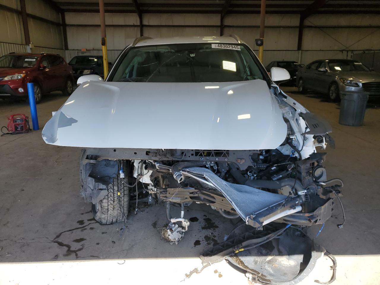 2019 Hyundai Santa Fe VIN 5NMS3CAD9KH007194 Copart auction photo, front end / top/roof damage thumbnail 5
