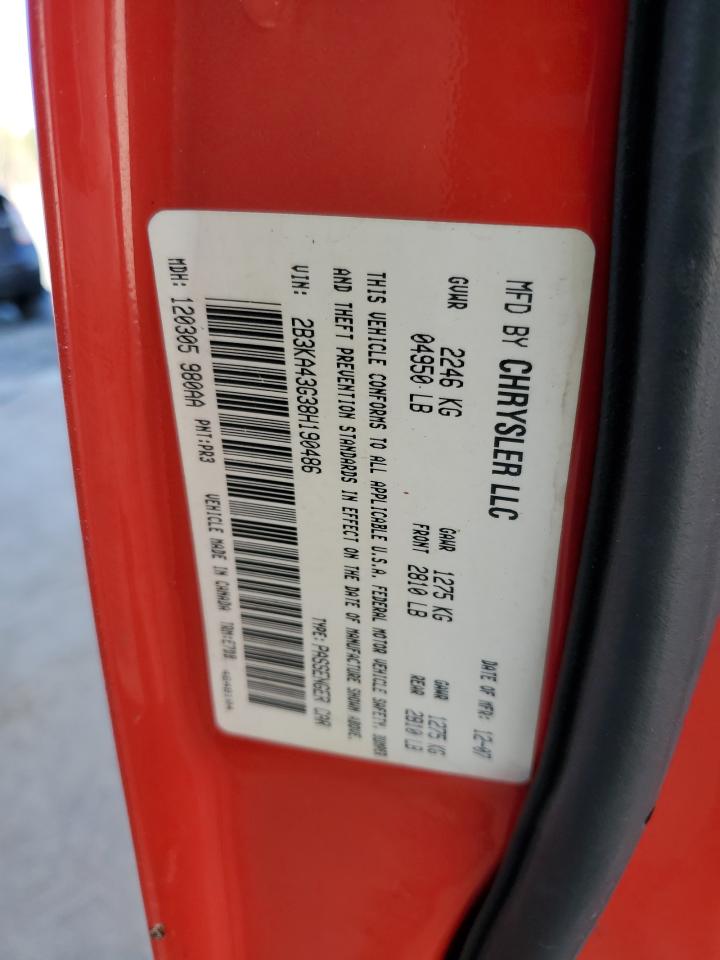2008 Dodge Charger VIN 2B3KA43G38H190486 Copart auction photo, rear end damage thumbnail 12