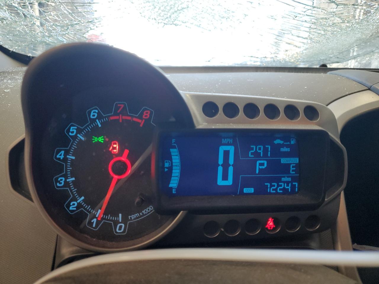 2013 Chevrolet Sonic VIN 1G1JC5SH1D4140402 Copart auction photo, top/roof damage thumbnail 9