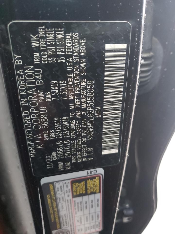 2023 KIA Sorento VIN KNDRHDLG2P5158059 Copart auction photo, front end / all over damage thumbnail 12