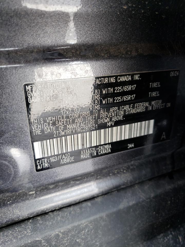 2024 Toyota RAV 4 VIN 2T3W1RFV1RC287521 Copart auction photo, front end / undercarriage damage thumbnail 13