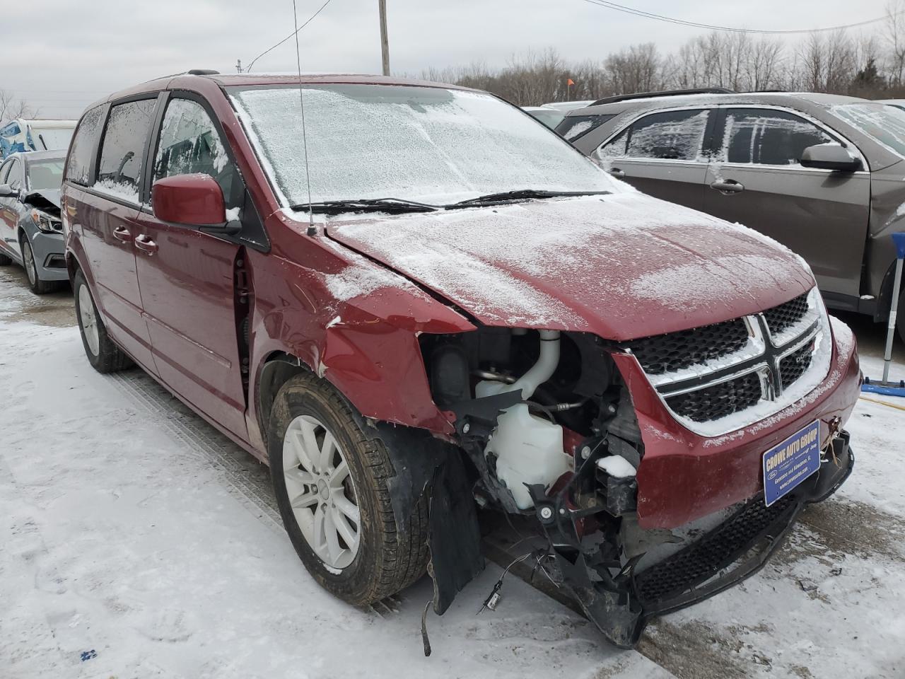 2014 Dodge Caravan VIN 2C4RDGCG7ER477020 Copart auction photo, front end / undercarriage damage thumbnail 4