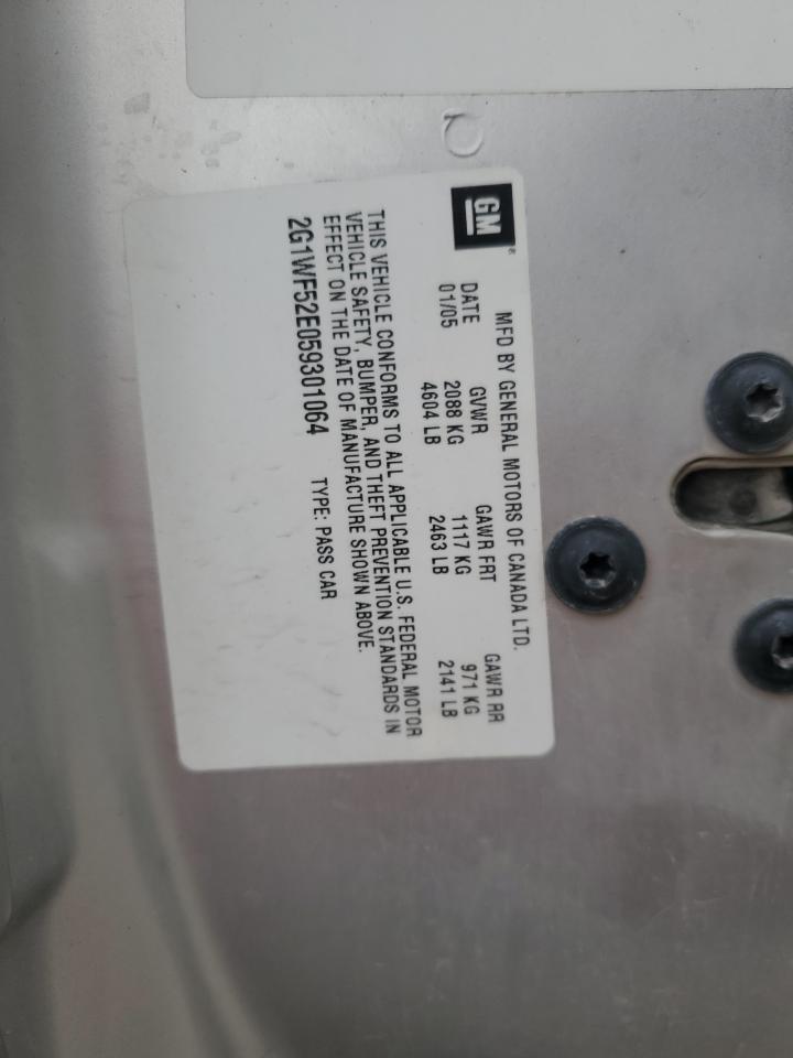 2005 Chevrolet Impala VIN 2G1WF52E059301064 Copart auction photo, front end damage thumbnail 12