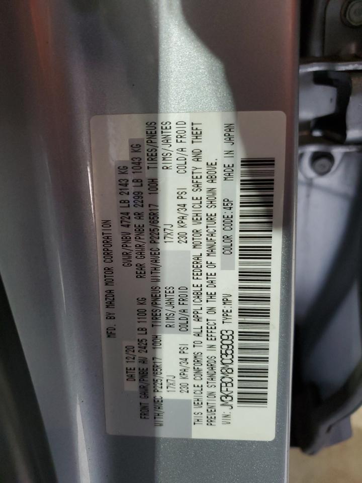 2021 Mazda CX-5 VIN JM3KFBCM8M0359093 Copart auction photo, front end / side damage thumbnail 12