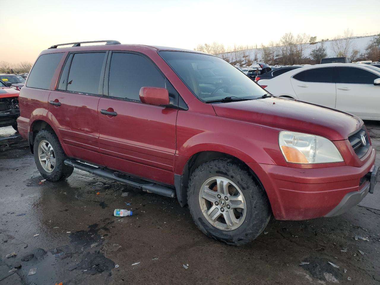 2005 Honda Pilot VIN 2HKYF18445H557115 Copart auction photo, side damage thumbnail 4