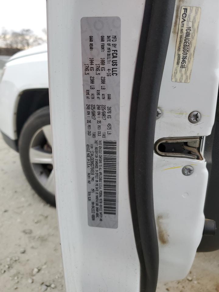 2016 Jeep Compass VIN 1C4NJDEB0GD764518 Copart auction photo, side damage thumbnail 14