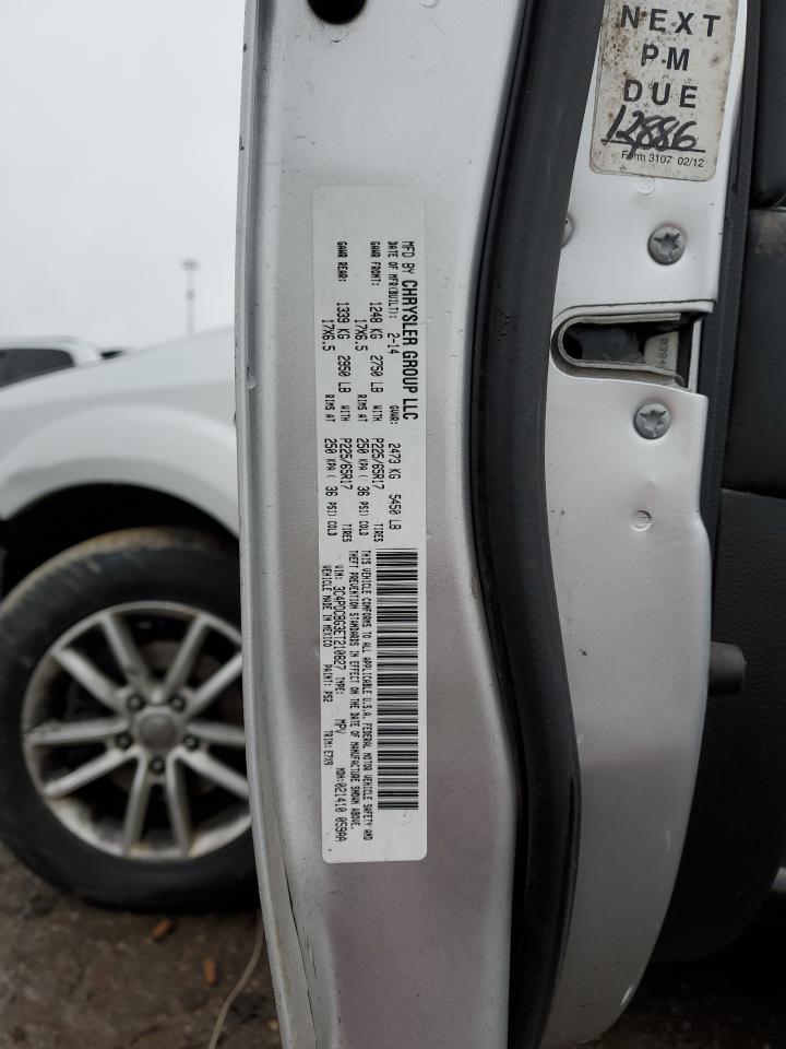 2014 Dodge Journey VIN 3C4PDCBG3ET210827 Copart auction photo, front end / side damage thumbnail 14
