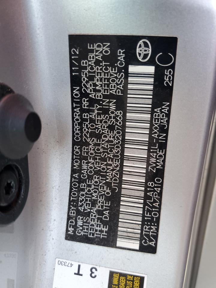 2013 Toyota Prius VIN JTDZN3EU3D3207668 Copart auction photo, front end damage thumbnail 12