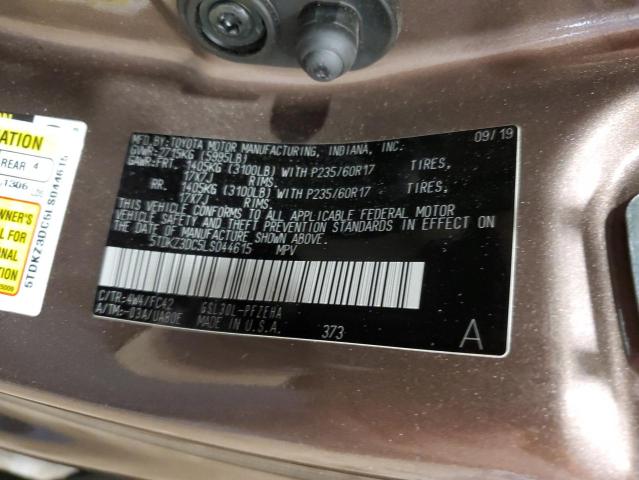 2020 Toyota Sienna VIN 5TDKZ3DC5LS044615 Copart auction photo, front end / side damage thumbnail 14