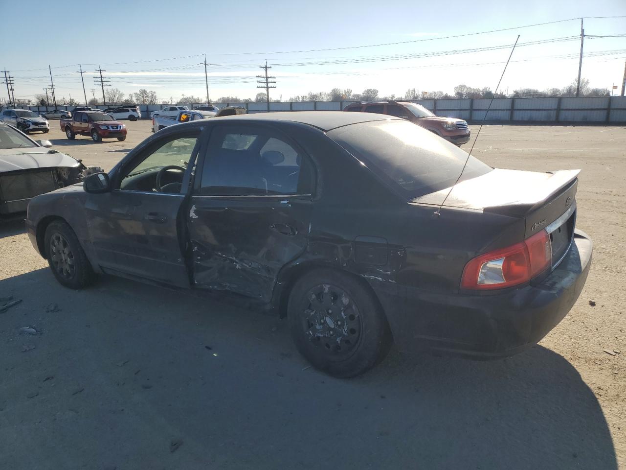 2004 KIA Optima VIN KNAGD126545357660 Copart auction photo, side / rear end damage thumbnail 2