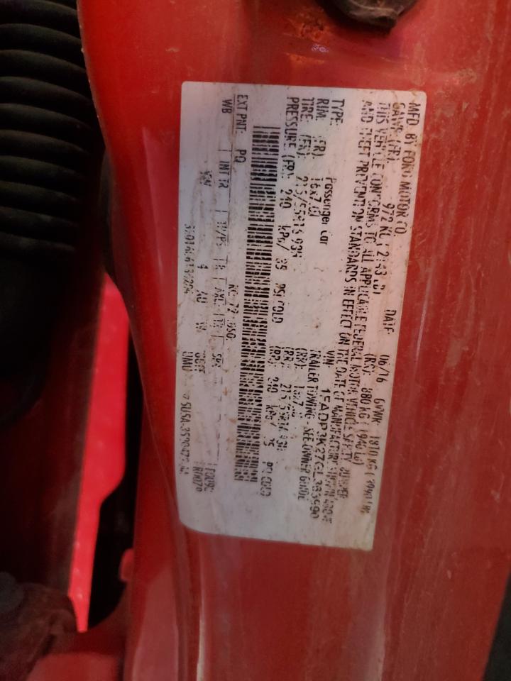 2016 Ford Focus VIN 1FADP3K27GL363990 Copart auction photo, all over damage thumbnail 12