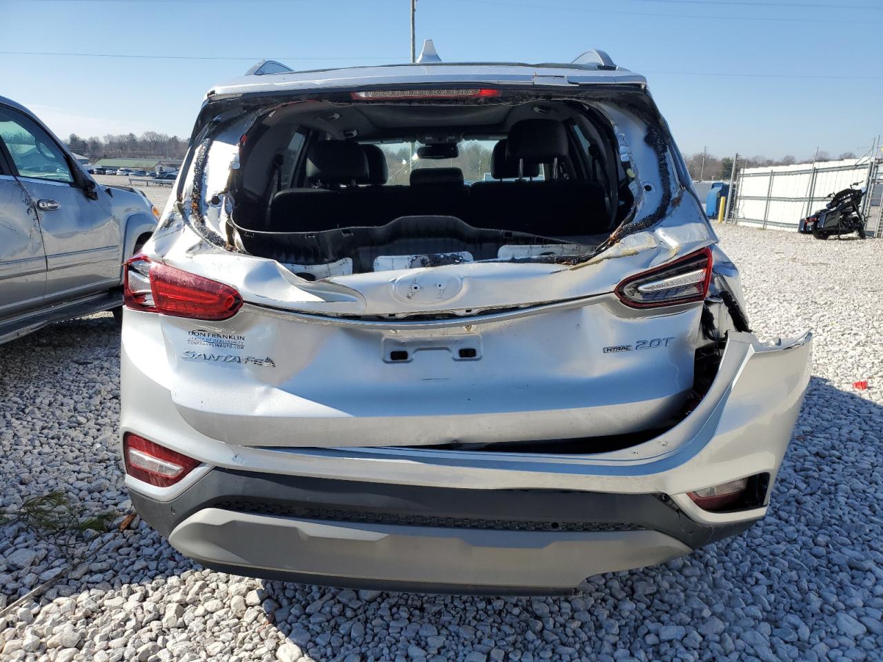 2019 Hyundai Santa Fe VIN 5NMS5CAAXKH021184 Copart auction photo, rear end / side damage thumbnail 6